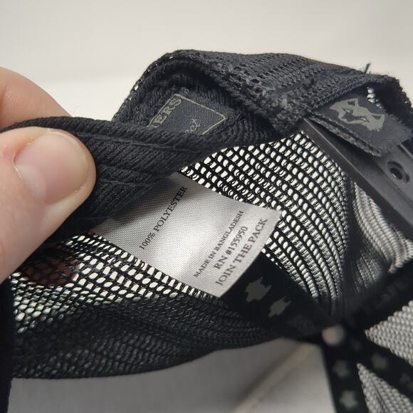 Greyson Clothiers Snapback Mesh Back Trucker Hat Black Embroidered Wolf Logo - Picture 10 of 10